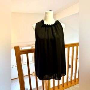 Naked Zebra Black Ruffle Neck Blouse